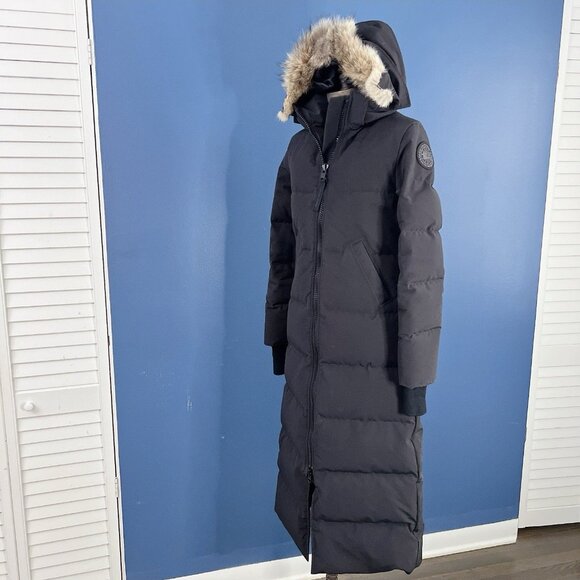 Canada Goose Mystique Parka Black Label Down Coat Real FUR Black Size XXS - Picture 3 of 12